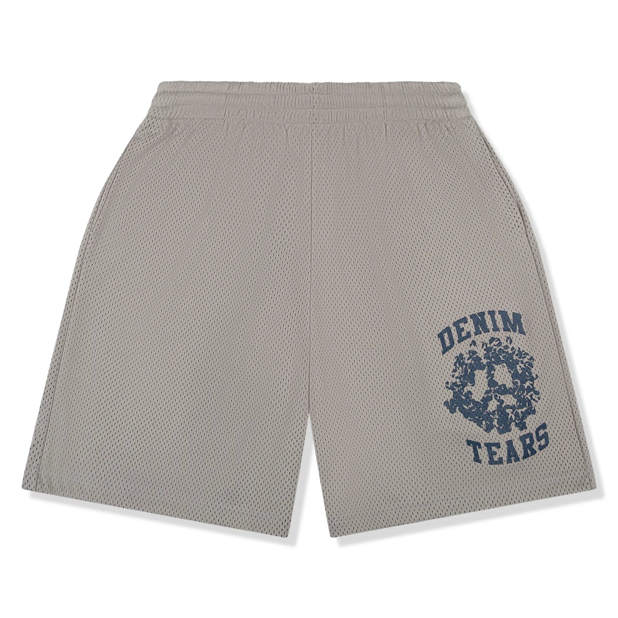Front View of Denim Tears University Grey Mesh Shorts SS25BRS11161878